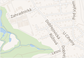 V Zahradách v obci Průhonice - mapa ulice