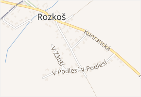 Za Rozkoší v obci Průhonice - mapa ulice