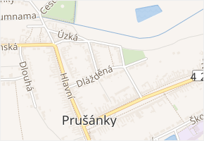 Dlážděná v obci Prušánky - mapa ulice