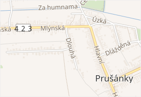 Dlouhá v obci Prušánky - mapa ulice