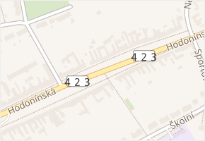 Hodonínská v obci Prušánky - mapa ulice
