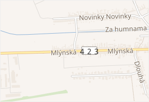 Mlýnská v obci Prušánky - mapa ulice