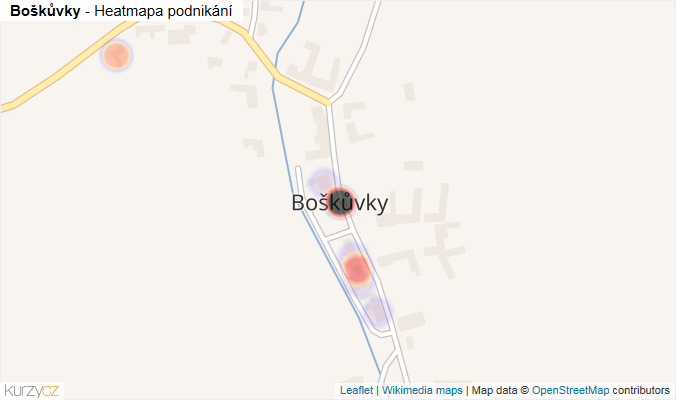 Mapa Boškůvky - Firmy v části obce.