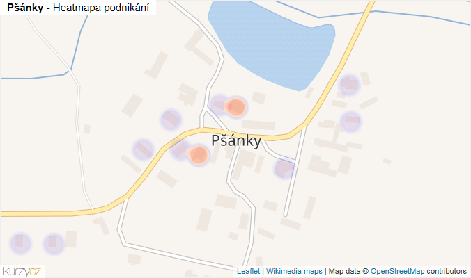 Mapa Pšánky - Firmy v části obce.
