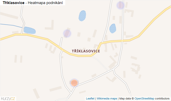 Mapa Tříklasovice - Firmy v části obce.