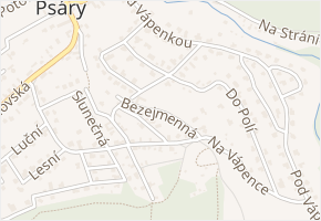 Bezejmenná v obci Psáry - mapa ulice