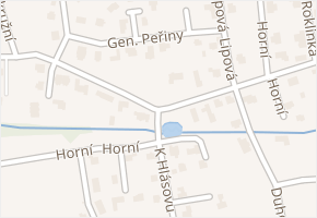 Horní v obci Psáry - mapa ulice