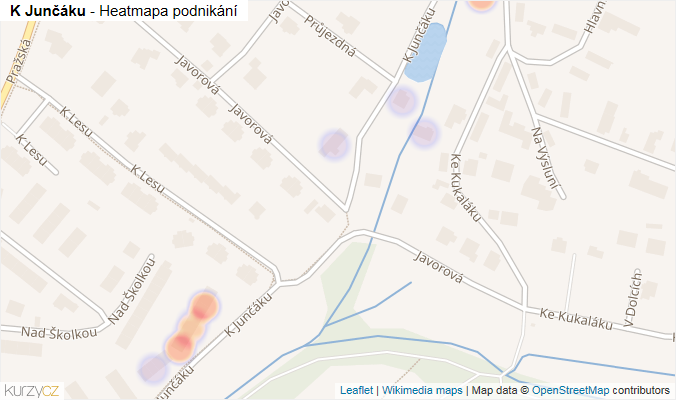 Mapa K Junčáku - Firmy v ulici.