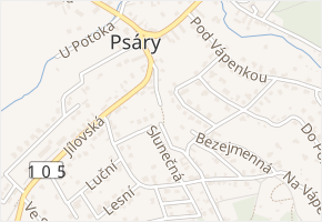 Na Kopečku v obci Psáry - mapa ulice