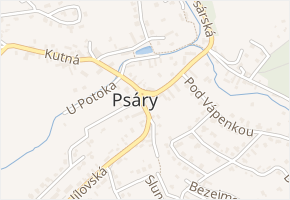 Na Návsi v obci Psáry - mapa ulice