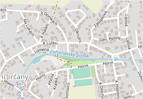 Rovná v obci Psáry - mapa ulice