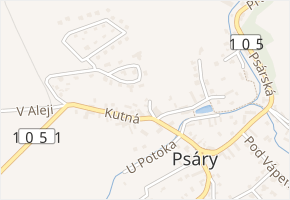 Úzká v obci Psáry - mapa ulice
