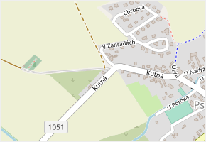 V Aleji v obci Psáry - mapa ulice