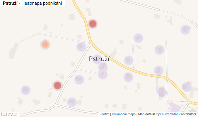 Mapa Pstruží - Firmy v části obce.