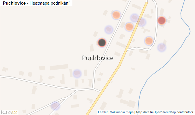 Mapa Puchlovice - Firmy v části obce.