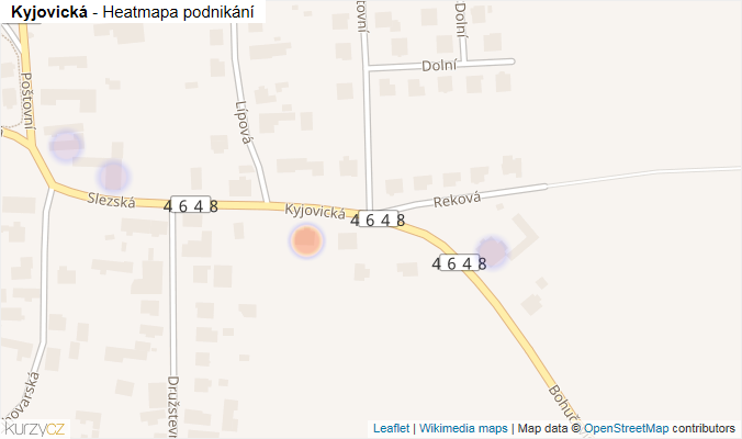 Mapa Kyjovická - Firmy v ulici.