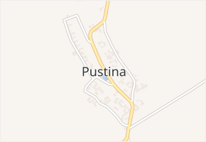 Pustina v obci Pustina - mapa části obce