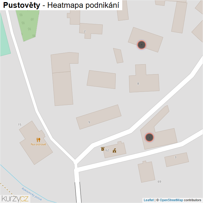 Mapa Pustověty - Firmy v obci.