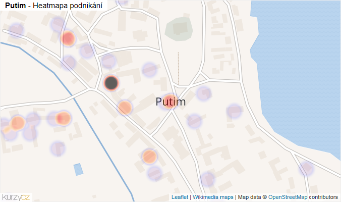 Mapa Putim - Firmy v části obce.