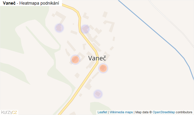 Mapa Vaneč - Firmy v části obce.