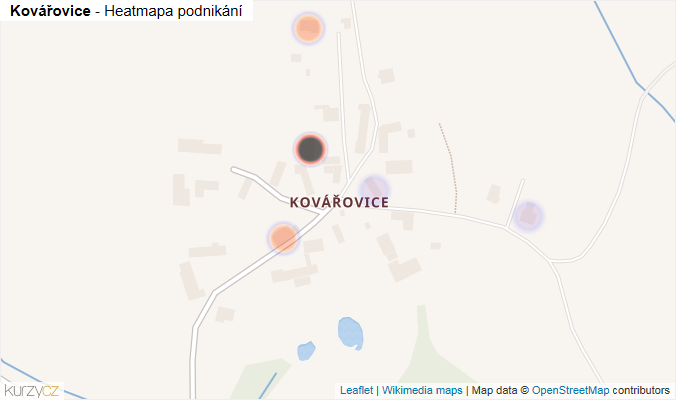 Mapa Kovářovice - Firmy v části obce.