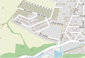 Na Vráži v obci Pyšely - mapa ulice