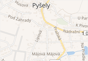 Školní v obci Pyšely - mapa ulice