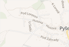 Topolová v obci Pyšely - mapa ulice