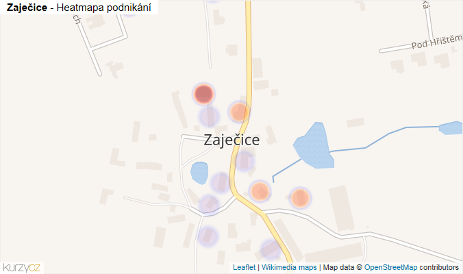 Mapa Zaječice - Firmy v části obce.