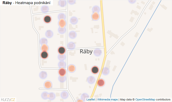 Mapa Ráby - Firmy v části obce.