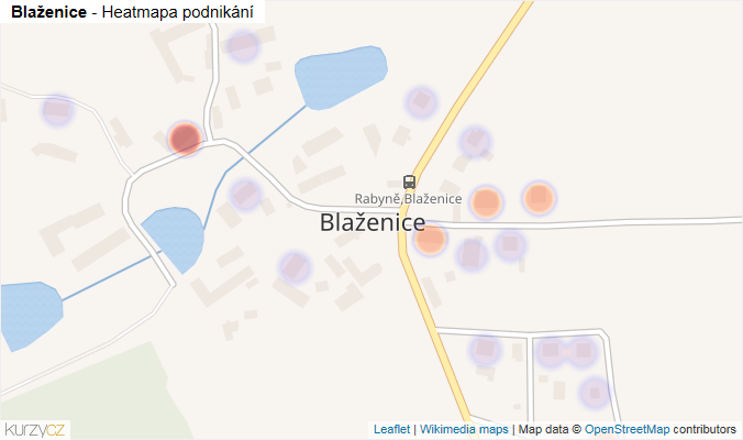 Mapa Blaženice - Firmy v části obce.