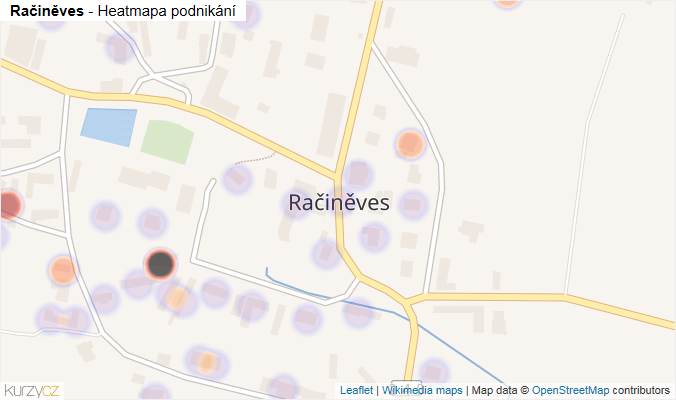 Mapa Račiněves - Firmy v části obce.