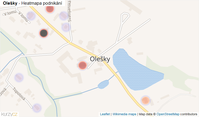 Mapa Olešky - Firmy v části obce.