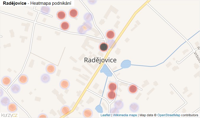 Mapa Radějovice - Firmy v části obce.
