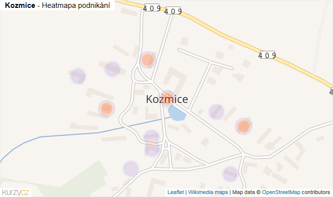 Mapa Kozmice - Firmy v části obce.