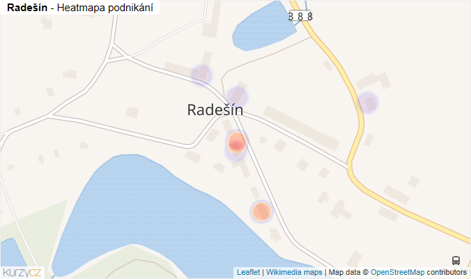 Mapa Radešín - Firmy v části obce.