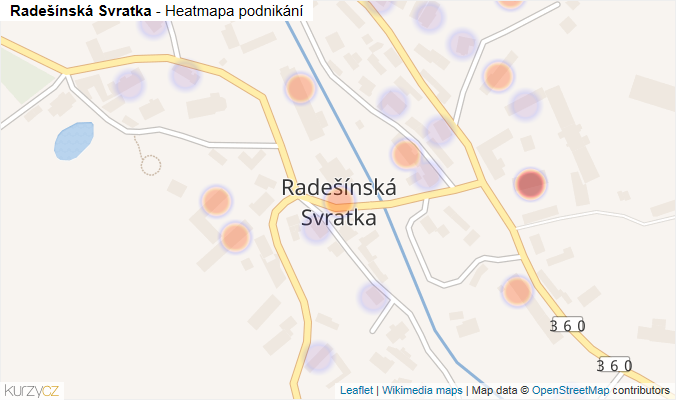 Mapa Radešínská Svratka - Firmy v části obce.