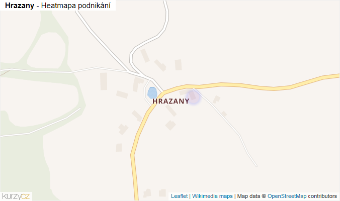 Mapa Hrazany - Firmy v části obce.