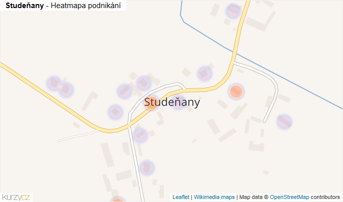 Mapa Studeňany - Firmy v části obce.