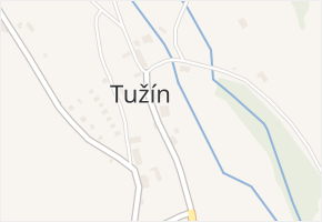 Tužín v obci Radim - mapa části obce