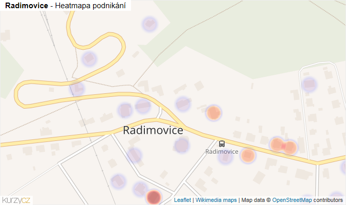 Mapa Radimovice - Firmy v části obce.
