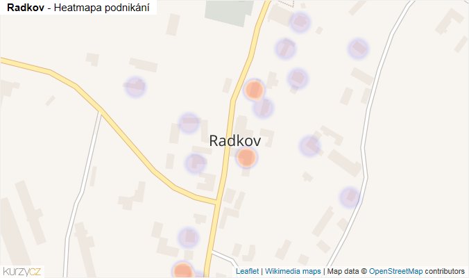 Mapa Radkov - Firmy v části obce.
