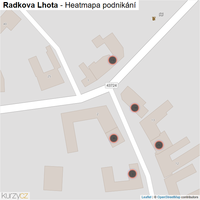 Mapa Radkova Lhota - Firmy v obci.