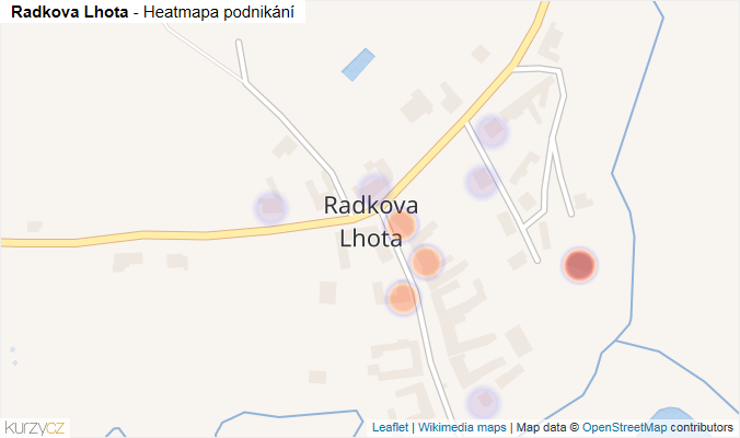 Mapa Radkova Lhota - Firmy v části obce.