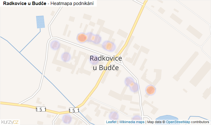 Mapa Radkovice u Budče - Firmy v části obce.