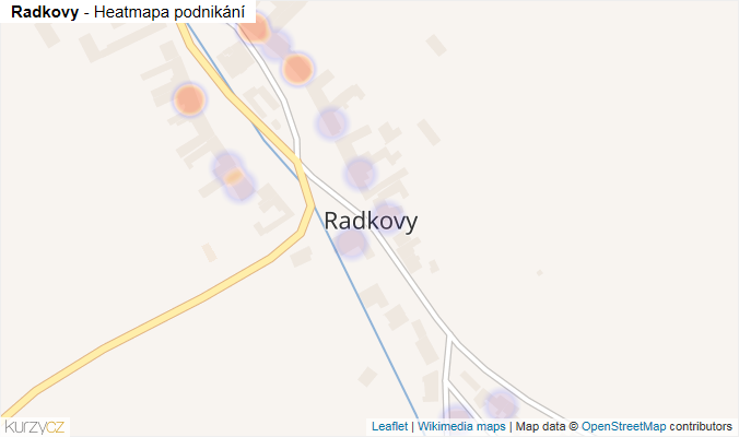 Mapa Radkovy - Firmy v části obce.