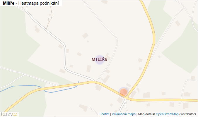 Mapa Milíře - Firmy v části obce.