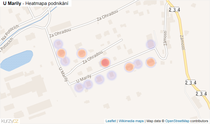 Mapa U Marily - Firmy v ulici.