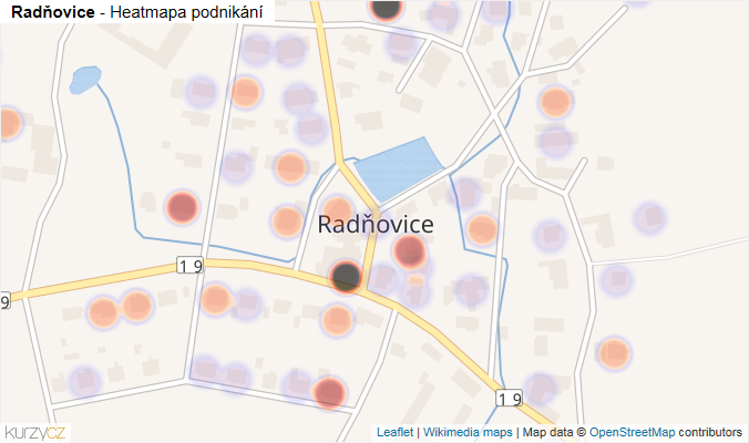Mapa Radňovice - Firmy v části obce.