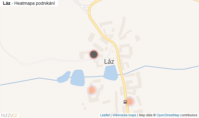 Mapa Láz - Firmy v části obce.